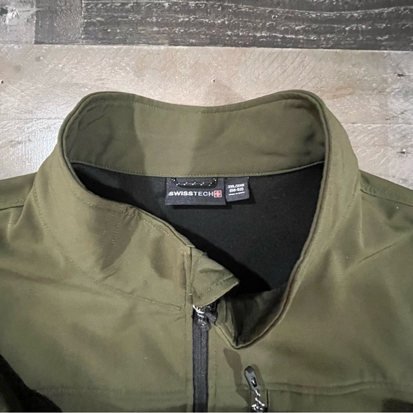 Swiss Tech Jacket Men’s 2XL Dark Green Full Zip Mock Neck Casual Pockets - Picture 5 of 8